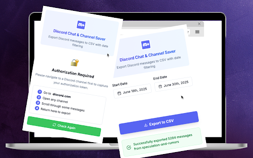Discord Chat & Channel Saver :: Save and export Discord chat messages and channels to CSV with date filtering