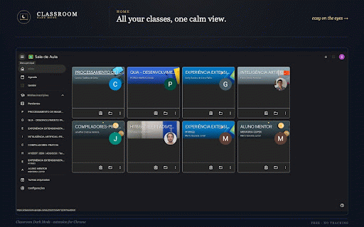 Classroom Dark Mode :: A soft, elegant dark theme for Google Classroom. One toggle. No tracking.