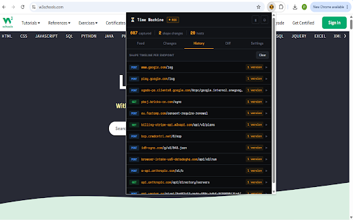 API Response Time Machine :: Record every API response, replay history, diff versions, and detect silent shape changes.