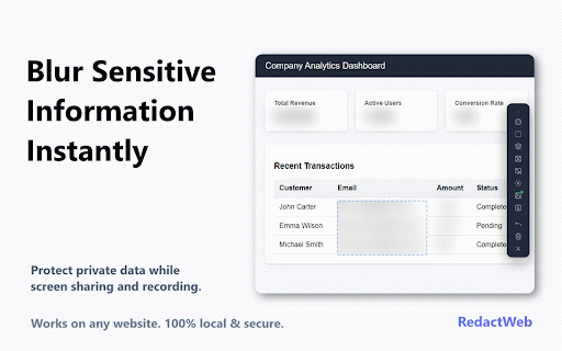 RedactWeb :: Blur, protect and hide sensitive content on any website. Premium license required after 7-day trial.