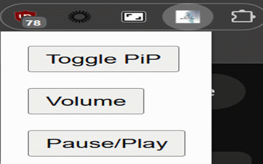 PiP Extension :: A Chrome extension to control video PiP, volume, and play/pause.