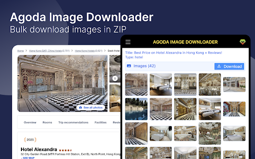 Agoda Image Downloader - One-Click Download Agoda Images :: Download Agoda hotel images in one click, bulk ZIP export, clean filenames