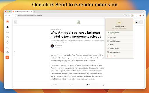 eReadly - Send the web to your e-reader :: Send any article to your e-reader with one click.