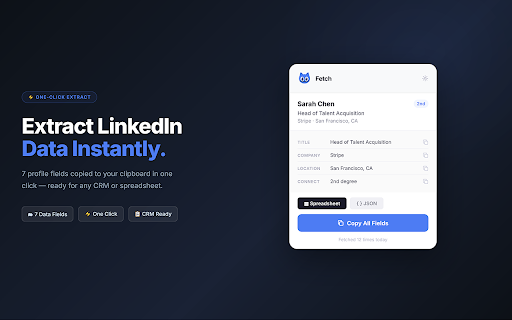 Fetch :: Extract LinkedIn profile data in one click.