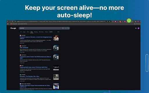 Stay Awake Extension :: Use this extension to keep your device awake without interruptions while working, reading, or streaming.