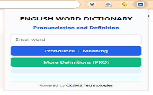English Word Dictionary – cksmb technologies :: Learn English word pronunciation and definition with daily free limit and premium access.