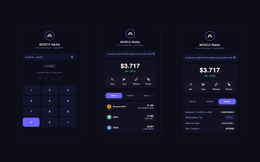 Mosca Wallet V2 :: Wallet extension for the private P2P MOSCA network.