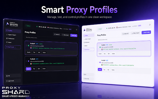 ProxyShard – Smart Proxy Manager :: HTTP/HTTPS & SOCKS5 proxy manager with geo-detection, domain routing and instant switching.