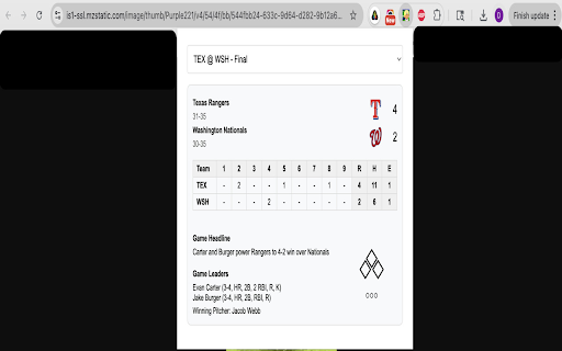 MLB Score Checker :: Check MLB baseball scores for your favorite team