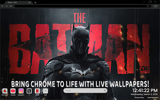 Batman Arkham Knight Live Wallpaper :: Enter Gotham with Batman Arkham Knight in this dark and cinematic live wallpaper for your Chrome new tab.
