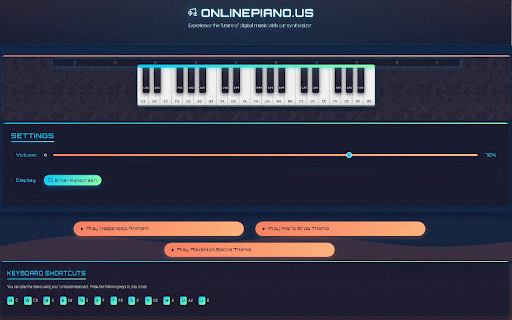 Piano Extension :: Play piano directly in your browser
