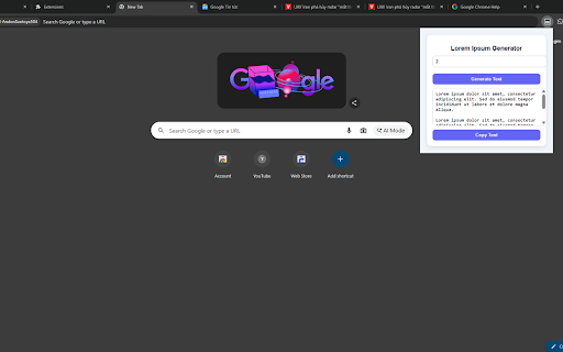 Lorem Ipsum Generator :: Generate placeholder lorem ipsum text quickly from a popup.