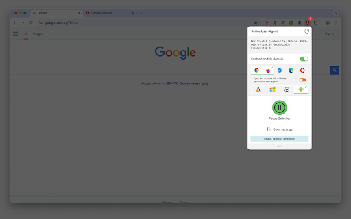 Fast User-Agent Switcher :: Automatically spoof your browser’s User-Agent with random, timed switches to protect privacy and bypass tracking effortlessly.
