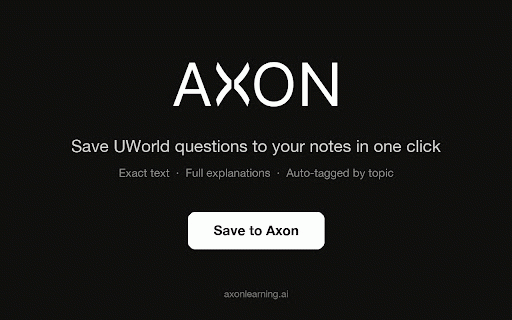 Axon Connect :: Save UWorld, TrueLearn, and AMBOSS questions to your Axon notes with one click.