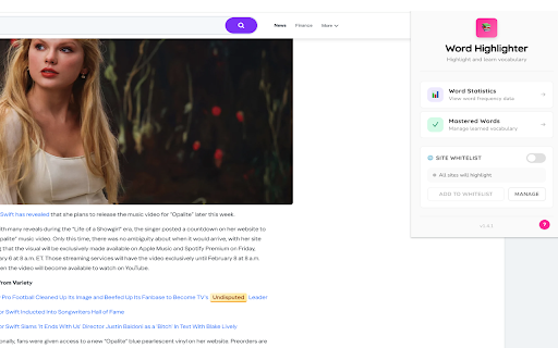 Word Highlighter - Vocabulary Builder :: Highlight your vocabulary words on any webpage. Track word frequency, manage mastered words, and build your vocabulary effortlessly.