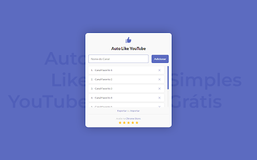 Auto Like YouTube :: Automatically like videos from your favorite YouTube channels. Create your list with a simple and intuitive interface.