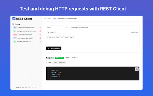 REST Client :: Use Rest Client – your powerful REST API client tool for testing and debugging HTTP requests both online and locally in Chrome