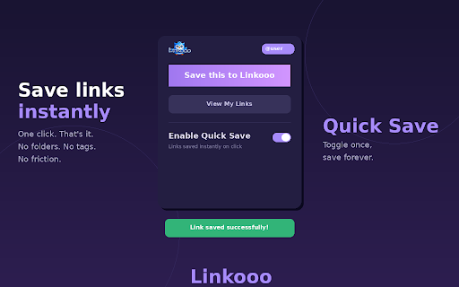 Linkooo :: Save & share links instantly. One click to save, compact URL to share.