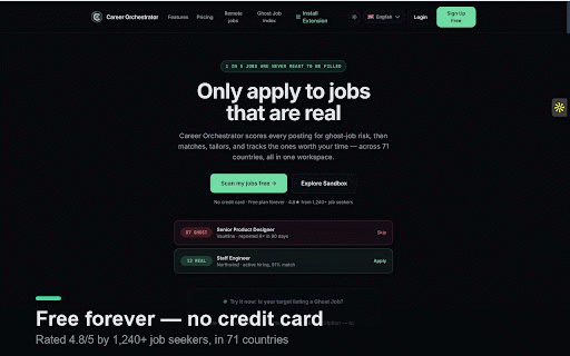 Career Orchestrator :: Save jobs from any job board with one click. Detect ghost jobs and track your applications.