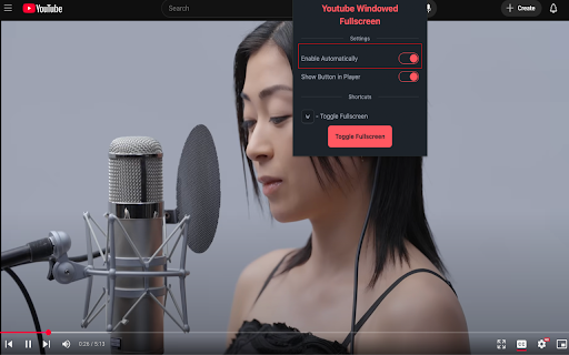 YouTube Windowed FullScreen Pro :: One click to go full screen, or windowed!