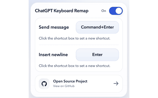 ChatGPT Keyboard Remap :: Remap ChatGPT composer shortcuts so Enter inserts a newline and Ctrl+Enter or Command+Enter sends.