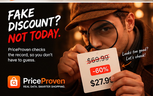 PriceProven — AliExpress Price History :: See the prices we recorded for an AliExpress listing, and whether its discount holds up against them. Or that we do not know yet.