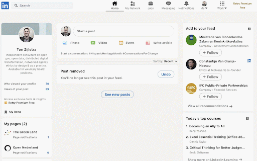 Make LinkedIn Great Again :: A chrome extension that provides some additional filters for the LinkedIn feed and help you focus on whats important
