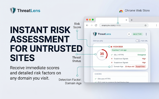 ThreatLens - AI Web Security & Phishing Detector :: Detect phishing, scams, and unsafe websites instantly with AI-powered real-time analysis