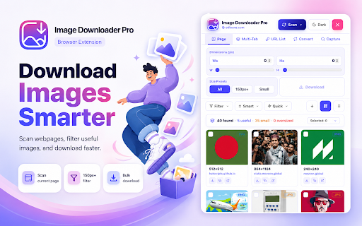Image Downloader Pro — Bulk Image Saver, Converter & Capture :: Find, filter, convert, capture, and download images from webpages with a clean side drawer and bulk tools.