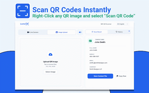 Scan QR Code - LectorQR :: Right-click any image to scan QR codes instantly.