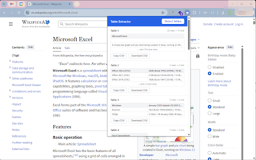 Table Extractor :: Detect HTML tables on any webpage and export them as CSV — copy or download.