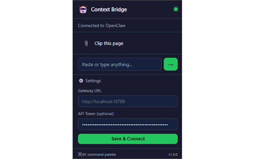 OpenClaw Context Bridge :: Connect your browser to your OpenClaw AI agent. Clip content, get page context, automate workflows.