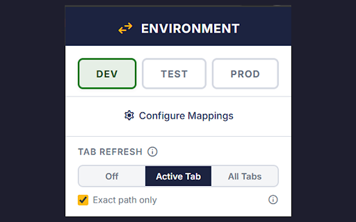 Bookmark Environment Switcher :: Switch bookmark bar URLs between dev, test, and prod environments with a single click.