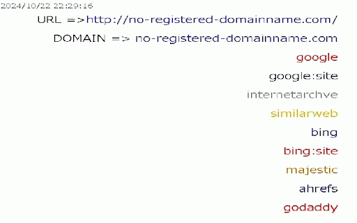 no registered domain menu :: This extension displays a link to investigate a available domain when you visit it.
The link that appears is…