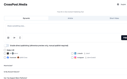 CrossPost :: Share your content across multiple platforms instantly - social media, blogs, and video platforms all at once