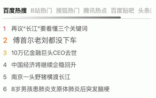 热点快讯 :: 每10分钟获取一次最新的热点,可以更快,更方便的了解当前热点。热点来源:百度,贴吧,新浪,B站等