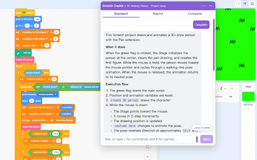 Scratch Copilot :: Understand, debug, and review projects in the official Scratch editor with AI.