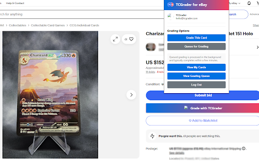 TCGrader for eBay :: Grade trading cards directly from eBay listings