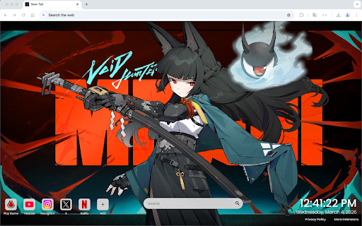 Hoshimi Miyabi The Void Hunter Live Wallpaper :: One of the most epic anime live wallpapers for Chrome – featuring Hoshimi Miyabi’s Void Hunter power.