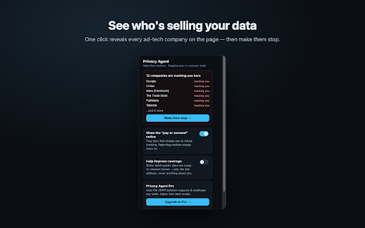 Data Privacy Agent :: Rejects cookie consent walls — and reclaims the free reject the page tried to hide.