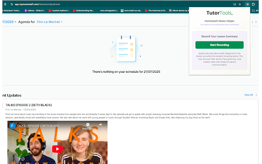 Tutor Tools: Homework Notes Helper :: Transform speech into professional lesson summaries for private tutors and music teachers