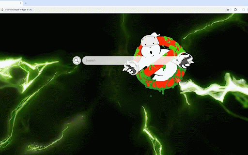 Ghostbusters Electric Live Wallpaper :: Classic Ghostbusters logo surrounded by vibrant green electrical energy and lightning effects.
