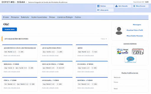 betterUI para SIGAA (não-oficial) :: Reorganiza a interface do SIGAA. Extensão não-oficial, sem vínculo com o CEFET-MG.