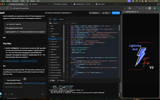 Lightning Bolt Fix V3 :: Lightning Bolt Fix V3 is a powerful Chrome extension designed specifically for Bolt.new users. This innovative tool seamlessly…