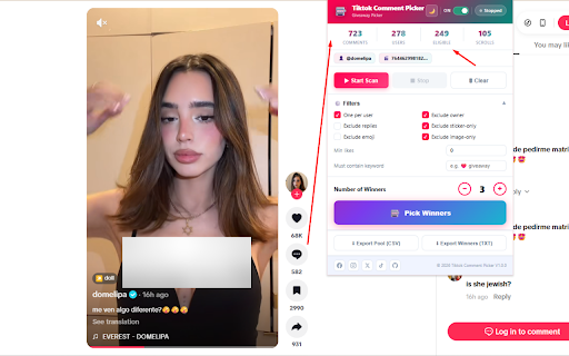 Tiktok Comment Picker - Giveaway Picker :: TikTok Comment Picker to filter comments, pick random winners, spin giveaways & export results instantly.