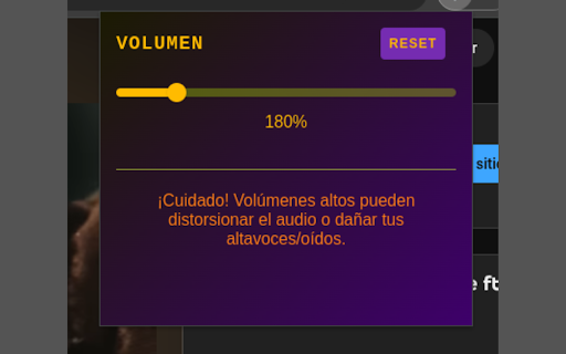 Volume Amplifier :: Aumenta el volumen del audio en la pestaña actual más allá del 100%.