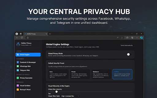 Unified Privacy Guard :: Unified privacy and visual blur protection across Facebook, WhatsApp, and Telegram.