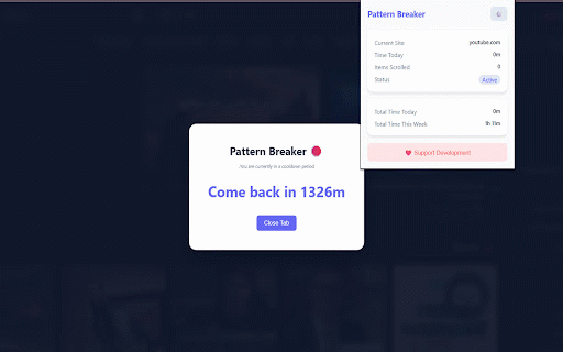 Pattern Breaker :: Detects infinite-scroll behavior and helps you regain control.