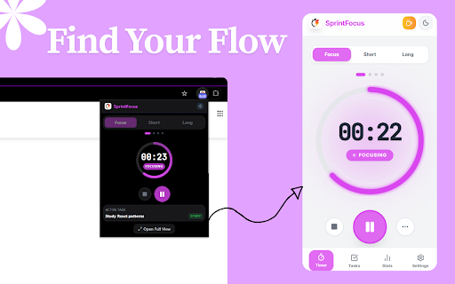 SprintFocus :: Customizable Pomodoro timer with task management, analytics, and productivity tracking.
