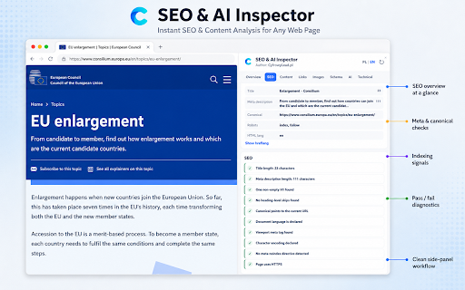 SEO & AI Inspector - CyfrowyLead :: Local SEO and page-quality signals for the current page.